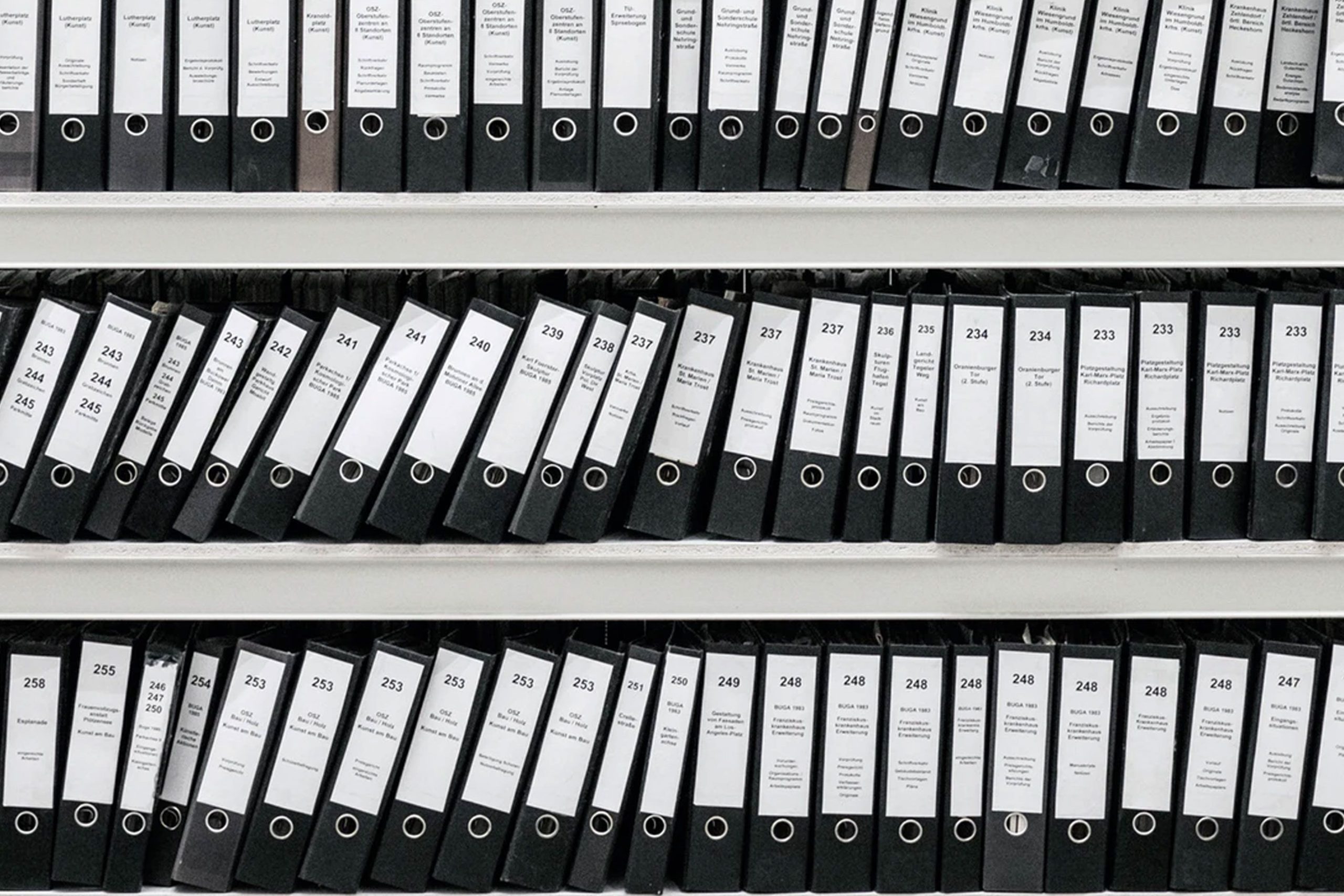 RIng Binder Files on Shelves Ring Binder Files on Shelves